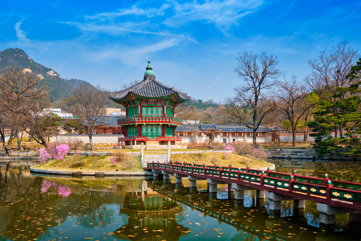 Pavillon Hyangwonjeong Palais Gyeongbokgung Seoul Coree Du Sud 163782 67
