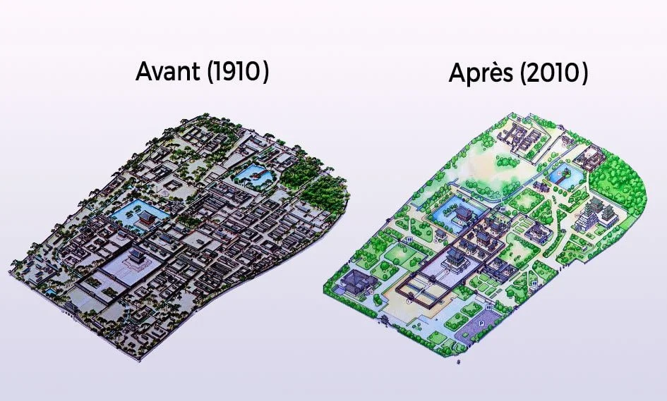 Plan Palais Gyeongbokgung Seoul Avant Apres Occupation Japonaise